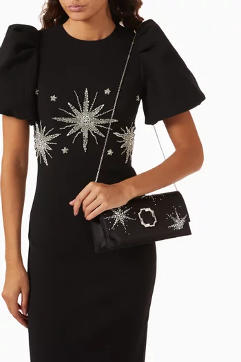 Vivien Embellished Clutch Bag in Satin
