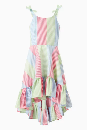 Flounce Striped Dress