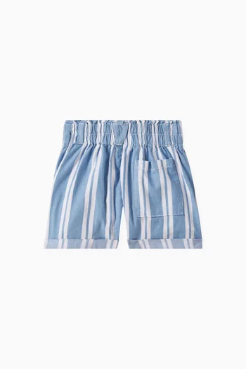 Striped Shorts in Denim