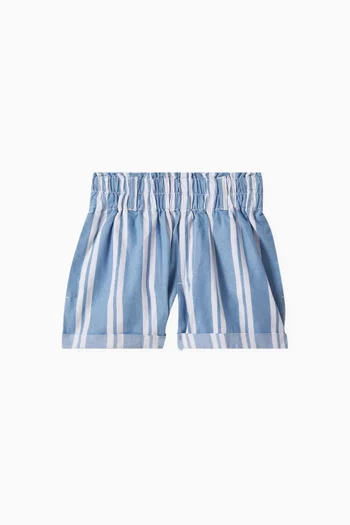 Striped Shorts in Denim