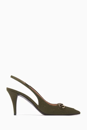 85 Horsebit Slingback Pumps in GG Canvas