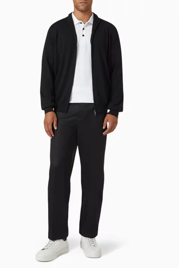 Zip-up Cardigan in Virgin Wool