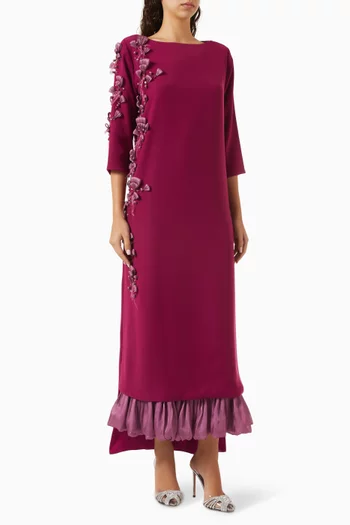 Ruffled Bow Embellished Kaftan