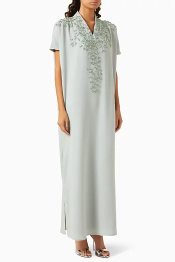 Embellished-neck Kaftan