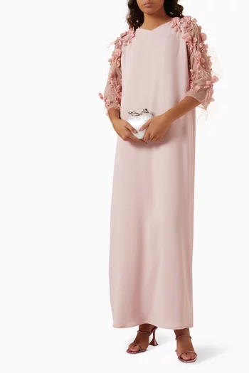 Floral Appliqué Kaftan