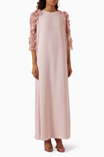 Floral Appliqué Kaftan