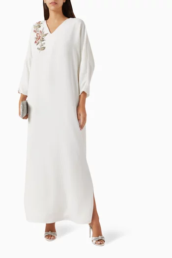 Crystal-embellished V-neck Kaftan