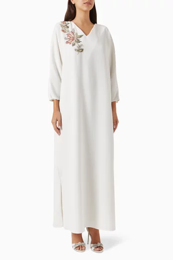 Crystal-embellished V-neck Kaftan