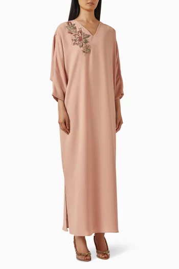 Crystal-embellished V-neck Kaftan