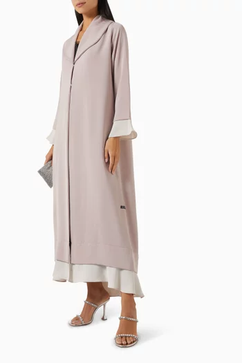 Two-tone Ruffled Abaya