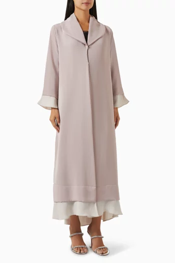 Two-tone Ruffled Abaya