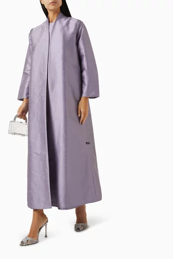 A-line Abaya Set in Raw Silk