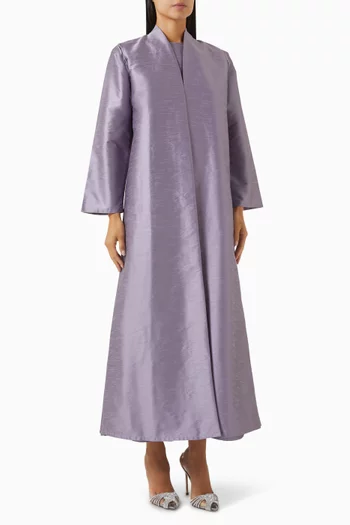 A-line Abaya Set in Raw Silk