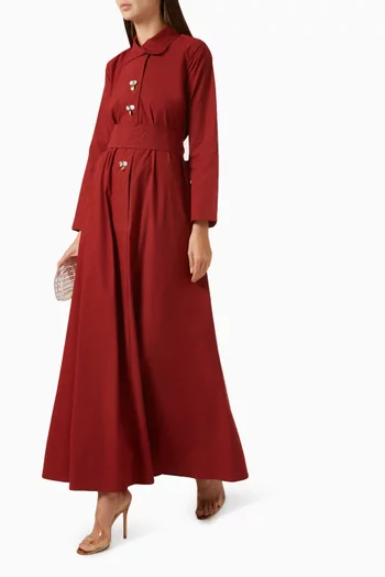 Embellished Shirt Dress in Cotton-blend