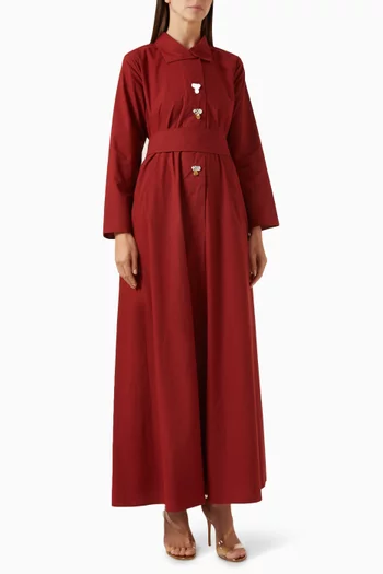 Embellished Shirt Dress in Cotton-blend
