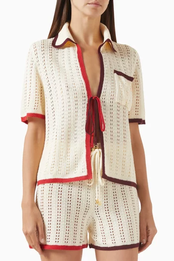 Cyra Shirt in Crochet Knit