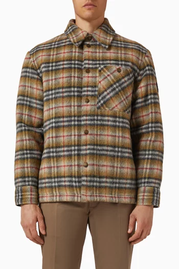 جاكيت بنقشة مربعات صوف