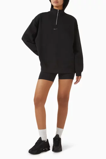 Oversized Quarter-zip Top in Fleece