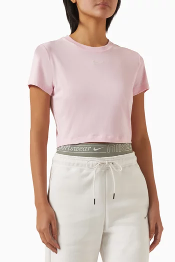 Cropped T-shirt in Jersey