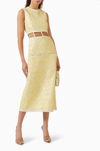 Renee Cut-out Dress in Jacquard