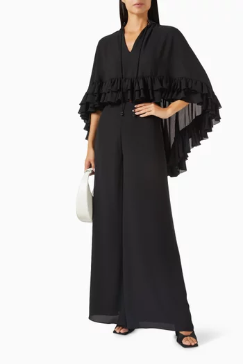 Cortese Ruffled Cropped Top in Crepe