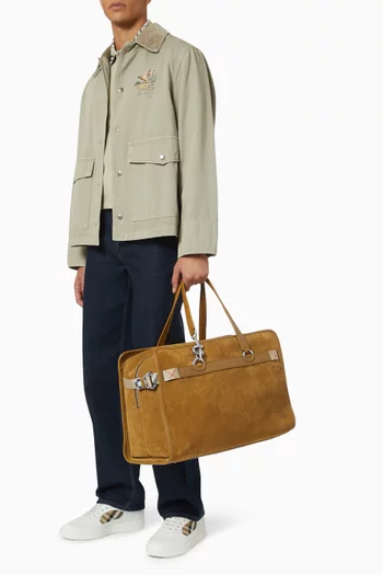 B Clip Holdall Bag in Suede