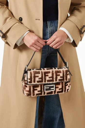 2020s Monogram Baguette Bag in Shearling