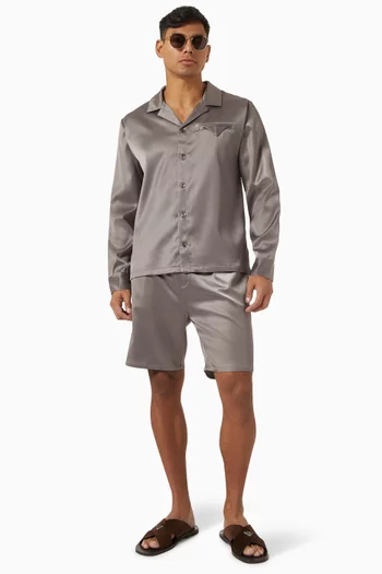 Elasticated Shorts in Satin