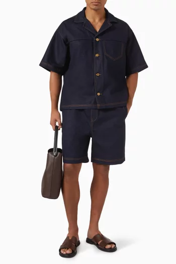 Boxy Shorts in Cotton-denim