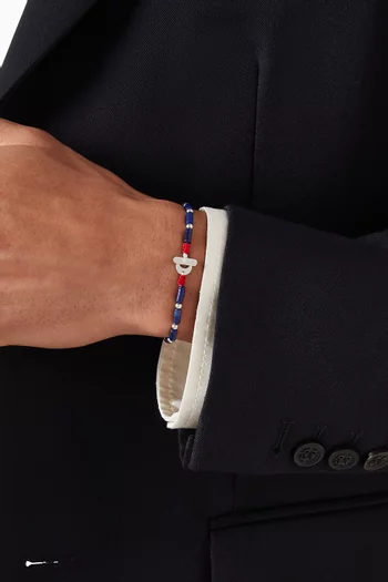 سوار نيما بخرز حجر لازورد فضة إسترلينية