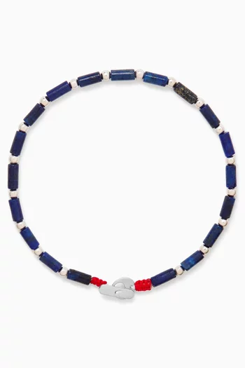 سوار نيما بخرز حجر لازورد فضة إسترلينية