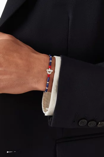 سوار نيما بخرز حجر لازورد فضة إسترلينية