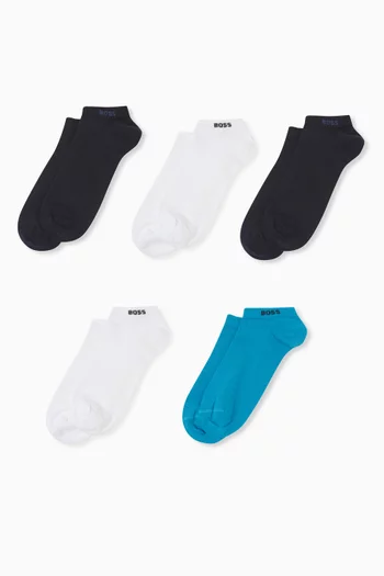Ankle Socks in Cotton-blend, Set of 5