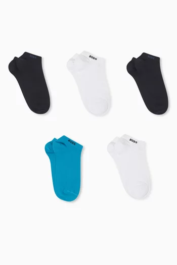 Ankle Socks in Cotton-blend, Set of 5