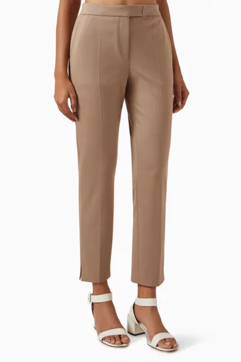 Cropped Pants in Stretch Punto Milano