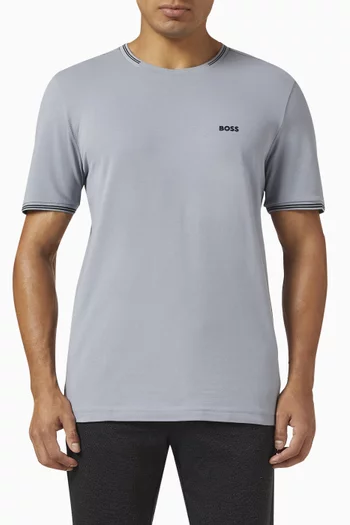 Logo T-shirt in Stretch Cotton-piqué