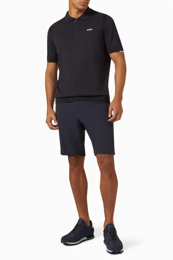 Zip Polo Sweater in Cotton