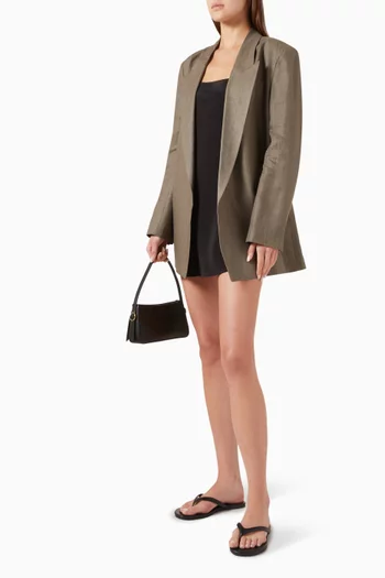 Relaxed-fit Belted Blazer in Linen