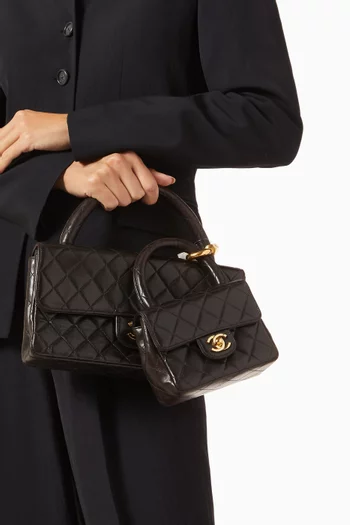 Top-handle Handbag in Lambskin Leather
