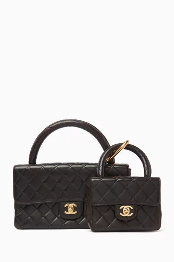 Top-handle Handbag in Lambskin Leather
