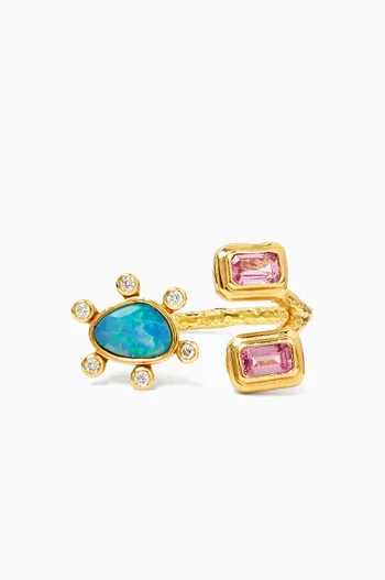 Sapphire & Opal Open Ring in 18kt Gold