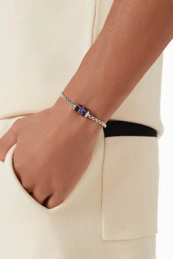 French Cross Bracelet in Rhodium-plated Sterling Silver