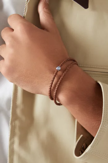 Evil Eye Braided Bracelet in Eco Leather