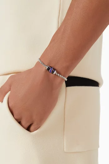 French Cross Bracelet in Rhodium-plated Sterling Silver