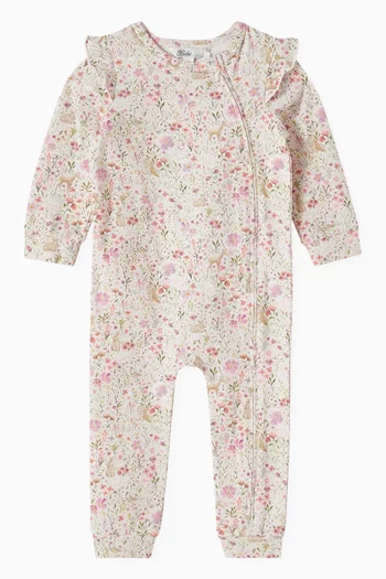 Flossy Zip-through Pyjama in Cotton-blend