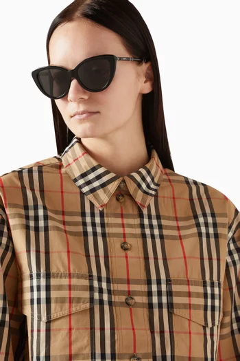 نظارة شمسية بتصميم عين القطة وإطار أسيتات