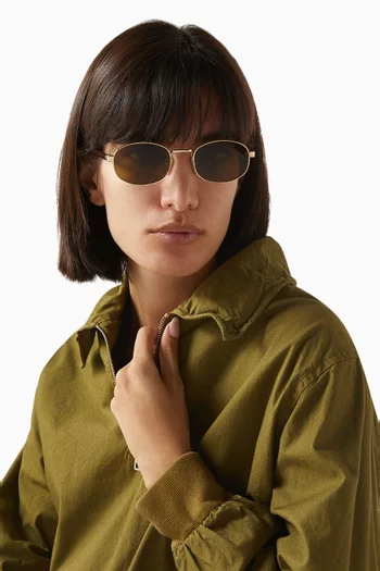 نظارة شمسية بتصميم مستطيل وإطار معدن