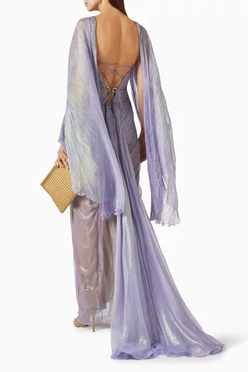 Cassandra Cape-sleeve Gown in Silk
