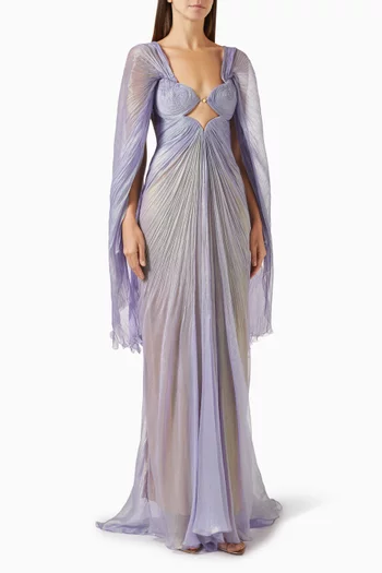 Cassandra Cape-sleeve Gown in Silk