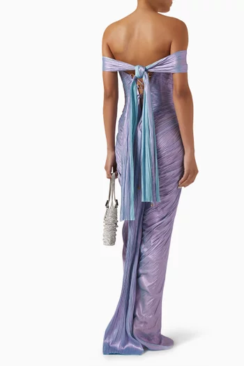 Diella Off-shoulder Gown in Silk Tulle